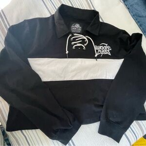 Lurking Class Black and White Women's Top